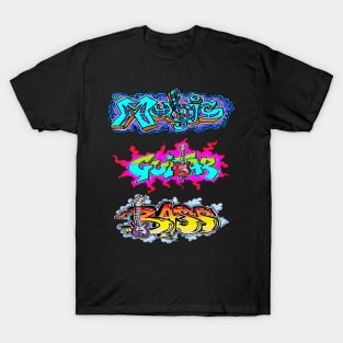 Music,guitar and Bass Graffiti urban art by LowEndGraphics T-Shirt